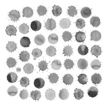 Uyarıları sıçraması ve BLOB'lar siyah mürekkep.