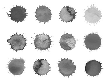 Uyarıları sıçraması ve BLOB'lar siyah mürekkep.