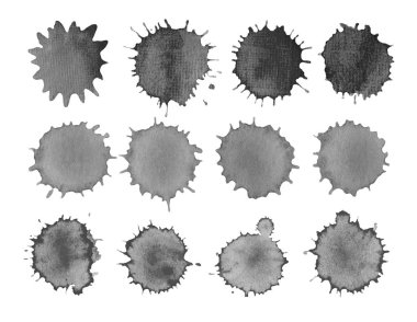 Uyarıları sıçraması ve BLOB'lar siyah mürekkep.