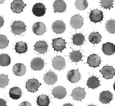 Uyarıları sıçraması ve BLOB'lar siyah mürekkep.