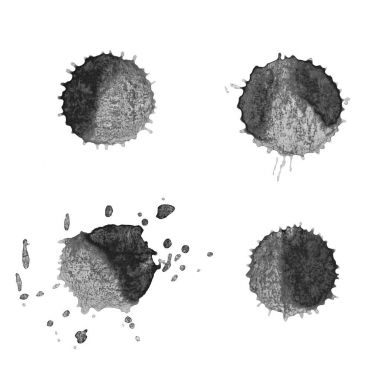 Uyarıları sıçraması ve BLOB'lar siyah mürekkep.