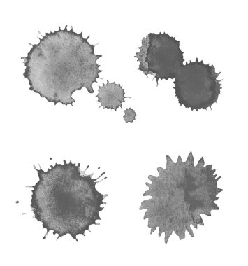 Uyarıları sıçraması ve BLOB'lar siyah mürekkep.