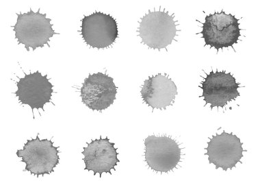 Uyarıları sıçraması ve BLOB'lar siyah mürekkep.