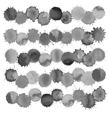 Uyarıları sıçraması ve BLOB'lar siyah mürekkep.