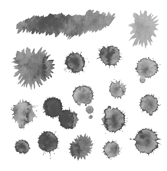 Uyarıları sıçraması ve BLOB'lar siyah mürekkep.