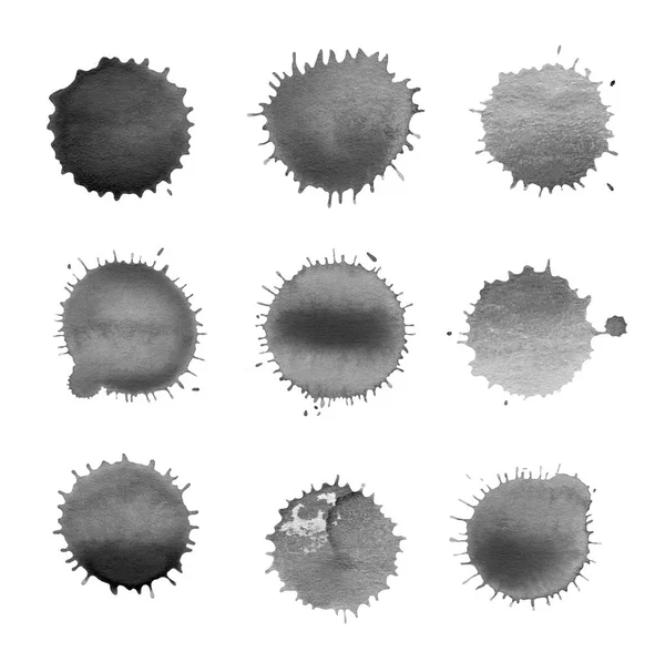 Salpicaduras y manchas de tinta negra . — Foto de Stock