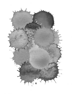 Uyarıları sıçraması ve BLOB'lar siyah mürekkep.