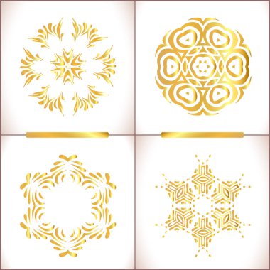  Vektör altın çiçek süslü arka plan. Zarif altın arka plan