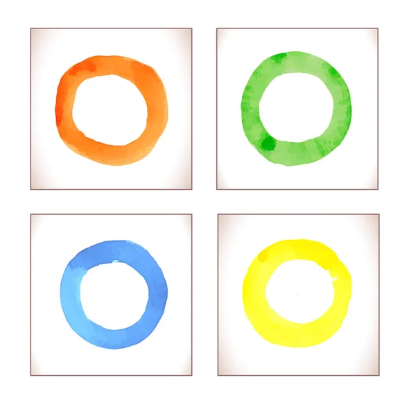 Acuarela coloridos anillos vectoriales conjunto — Archivo Imágenes Vectoriales