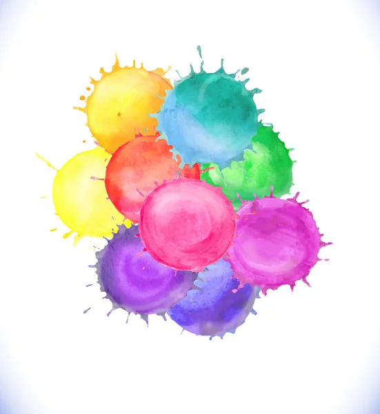 Ensemble de lobes vectoriels aquarelle. Coloration couleur gouttes texture . — Image vectorielle