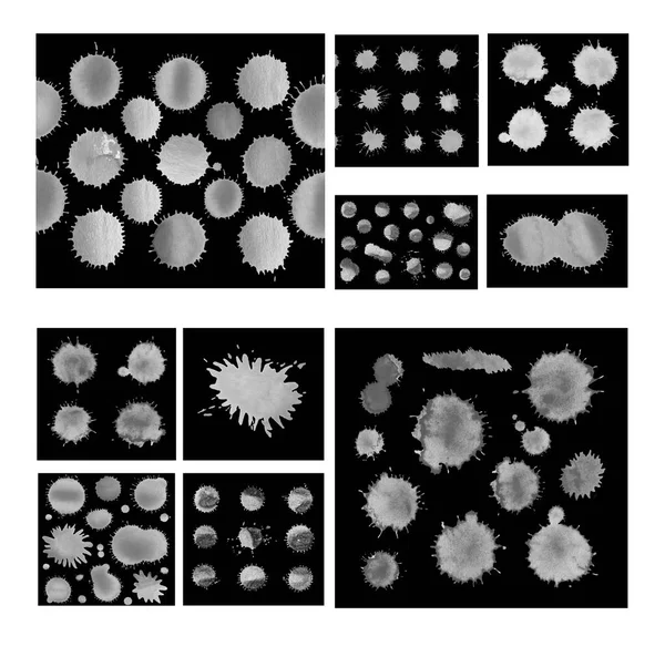 Mürekkep ile izole siyah lekeler ayarla. 