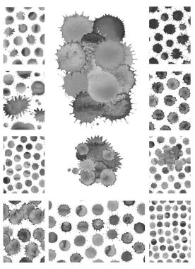 Mürekkep ile izole siyah lekeler ayarla. 