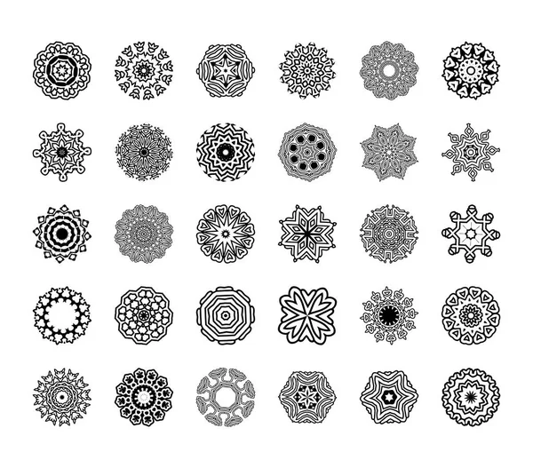 Vektör Mandala desenleri ayarlayın. Yuvarlak süsleme desen
