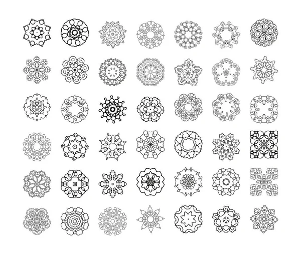 Vektör Mandala desenleri ayarlayın. Yuvarlak süsleme desen