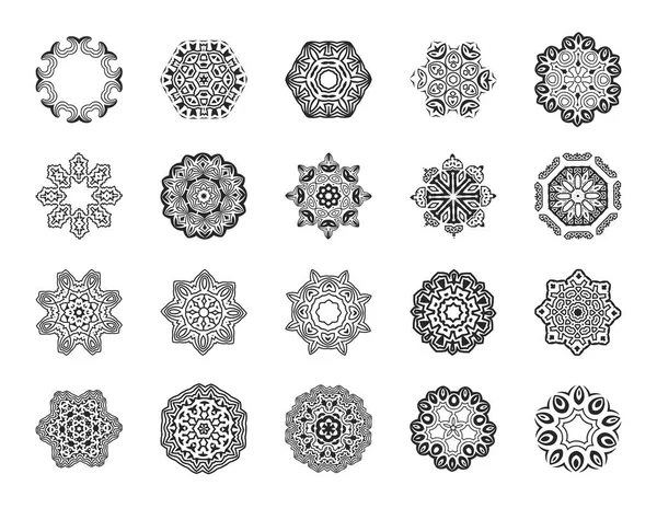 Vektör Mandala desenleri ayarlayın. Yuvarlak süsleme desen