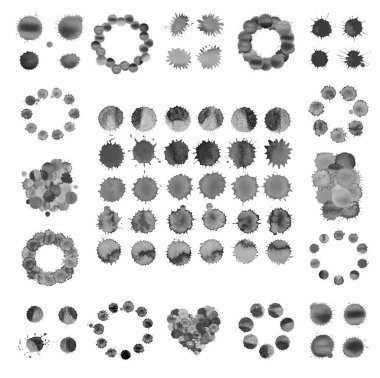 Mürekkep ile izole siyah lekeler ayarla. 