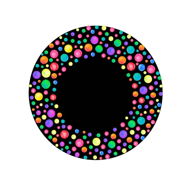 Ουράνιο τόξο μοτίβο χρωματισμένα υδατογραφίας κομφετί. Πυκνό ακουαρέλα κομφετί — Φωτογραφία Αρχείου