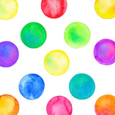 Suluboya basit polka noktalı desene. 