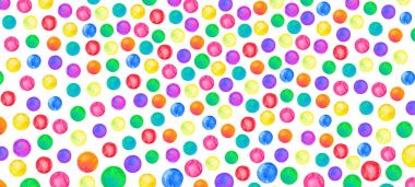 Renkli renkli konfeti doku. Suluboya daireler izole 