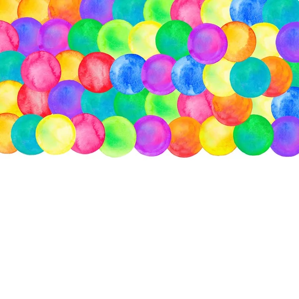 Schema a pois. Acquerello arcobaleno coriandoli colorati — Foto Stock
