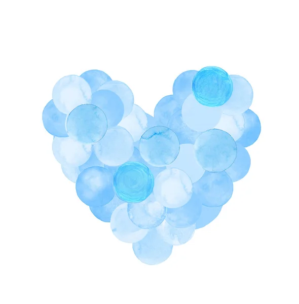 Mavi suluboya konfeti kalp — Stok fotoğraf