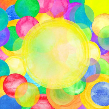 Gökkuşağı renkli suluboya konfeti desen. Yoğun sulu boya konfeti 