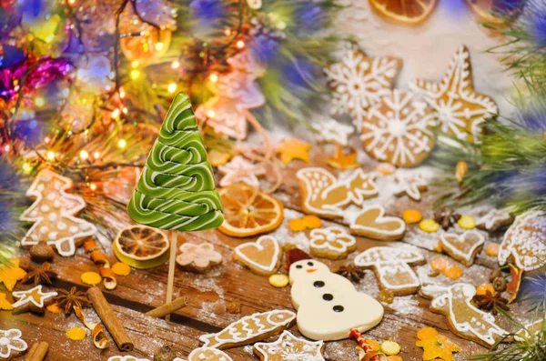Arbre coloré de Noël en bonbons à sucre . — Photo