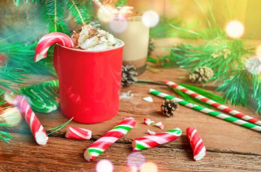 kamçı krema ve nane köpekler sıcak çikolata