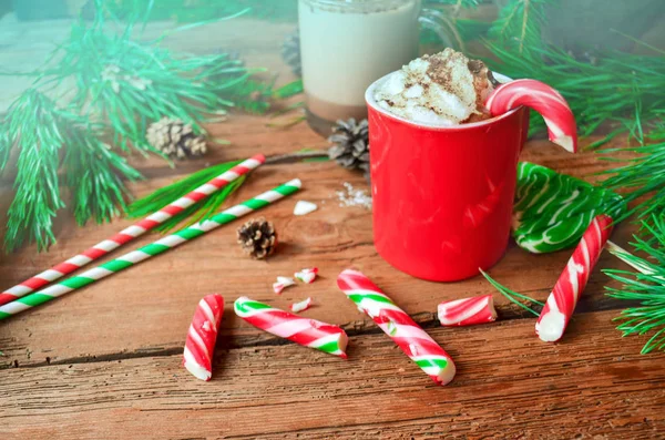 Hot chocolate with whipped cream — Stock Photo, Image