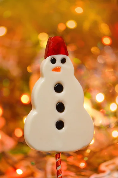 Pirulito de boneco de neve engraçado . — Fotografia de Stock