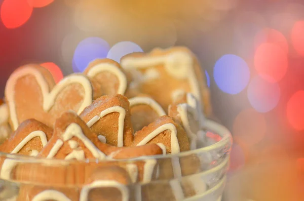 Conceito de Natal. Biscoitos caseiros de gengibre — Fotografia de Stock