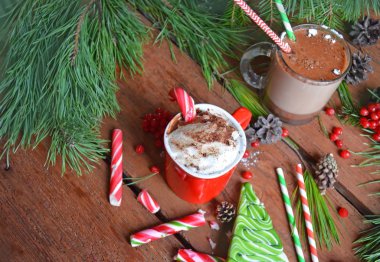 sıcak çikolata Üstten Görünüm