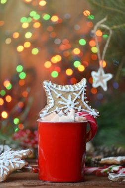 Kakao marshmallows ve Noel kurabiyeleri