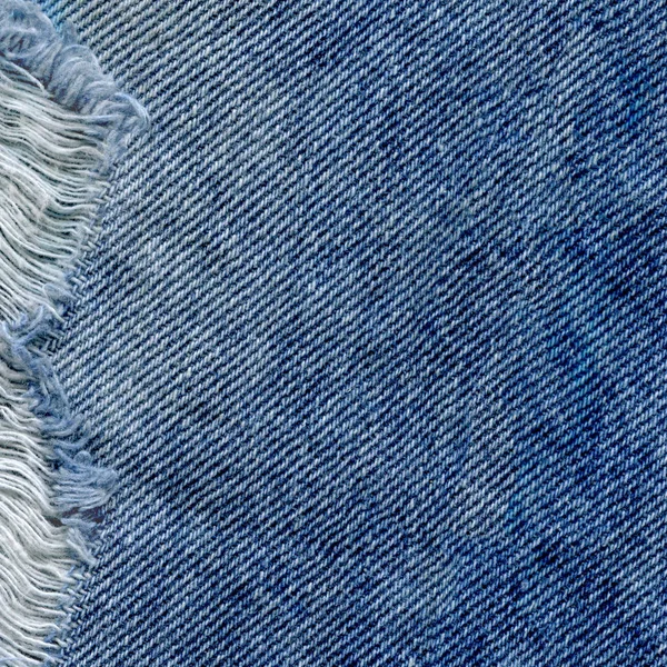 Closeup view blue natural clean denim texture. — Stock Photo, Image