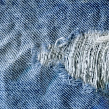Mavi denim jean doku arka plan. Kumaş doku yırtık kot pantolon
