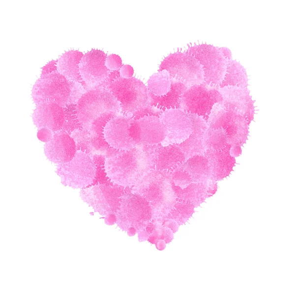 Pink Heart Splatter Watercolor Heart Illustration — Stock Photo, Image