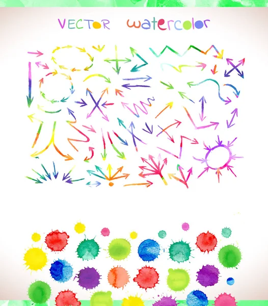 Conjunto de flechas vectoriales acuarela — Vector de stock