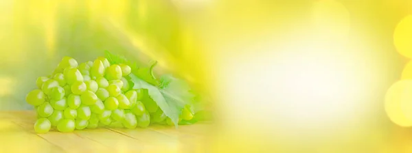 Uva verde sobre fondo dorado borroso —  Fotos de Stock