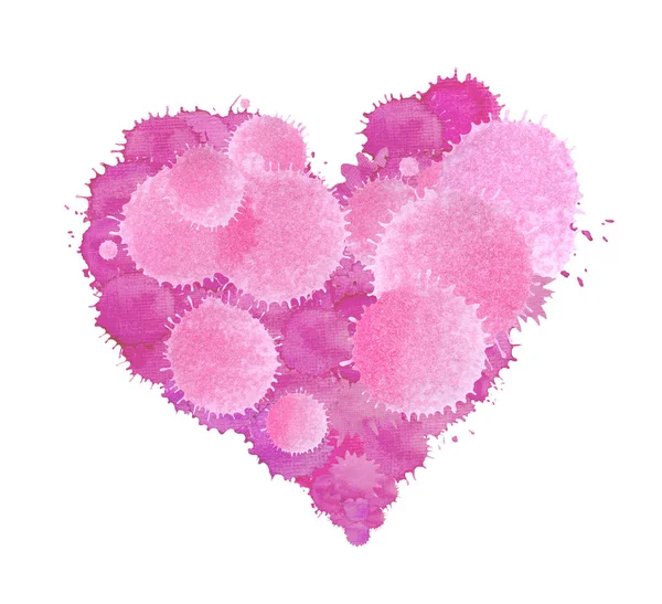 Фіолетове фіолетове акварельне серце . — стокове фото