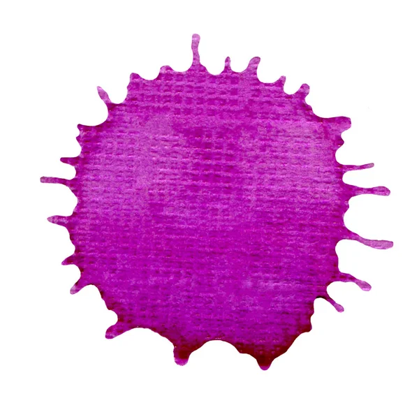 手绘紫艺术飞溅。紫色抽象水彩画笔描边 — 图库照片