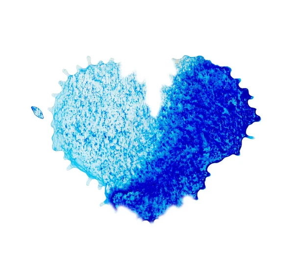 Blå vattenfärg hjärtsymbol. — Stockfoto