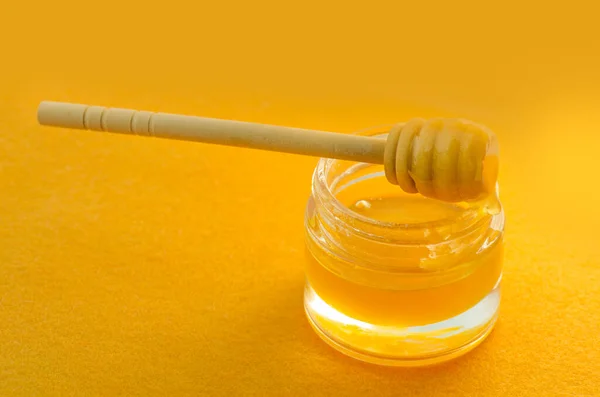 Söt Honungsburk Ekologisk Söt Honungsburk Honung Med Honung Dipper — Stockfoto