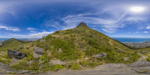 Kompletní 360 virutal realita píků Lions Head a Stolovou horu v Kapské město, Jihoafrická republika — Stock fotografie