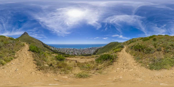 Kompletní 360 virutal realita píků Lions Head a Stolovou horu v Kapské město, Jihoafrická republika — Stock fotografie
