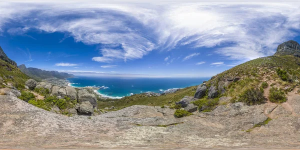 Full 360 virutal reality of Lions Head and Table Mountain peaks in Cape Town, South Africa — Stock Photo, Image