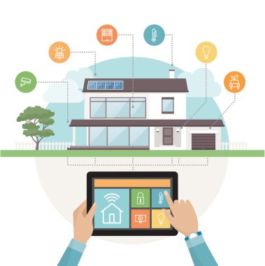 Smart house system clipart