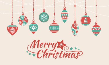 Renkli retro Noel topları