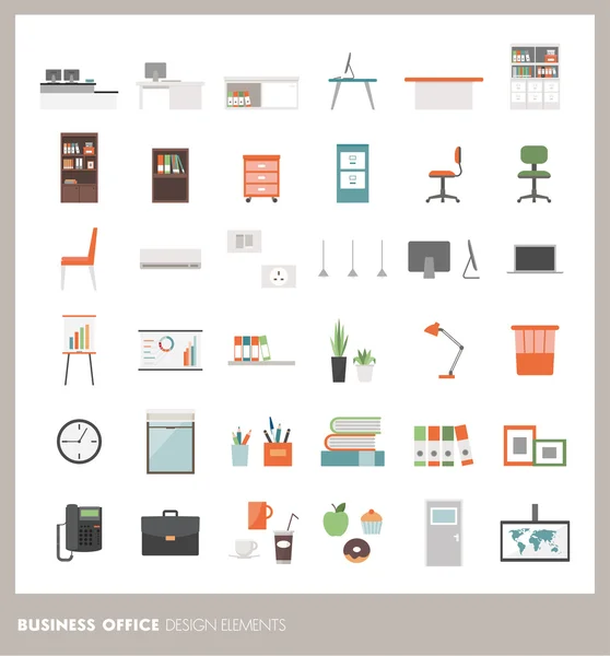 Business office icons set — Stockvector