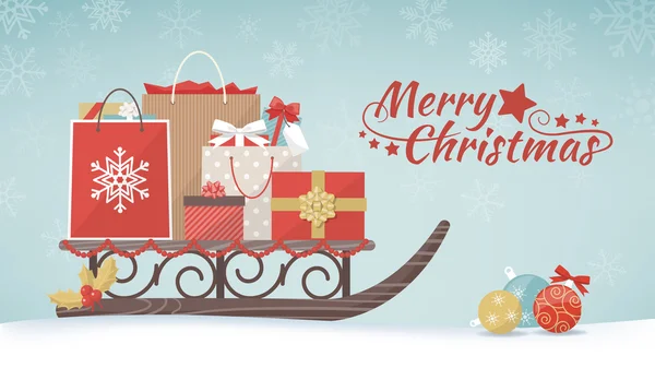 Cadeaux et sacs de Noël — Image vectorielle