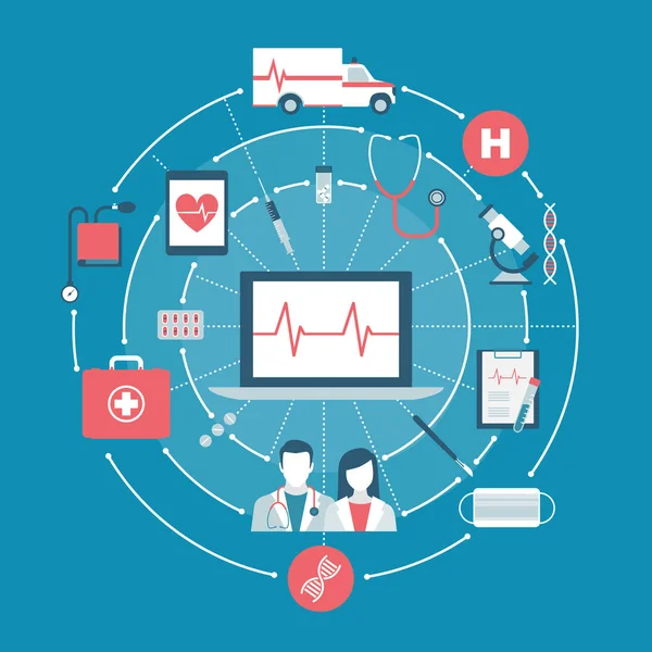 Affiche des signes de santé et de médecine — Image vectorielle